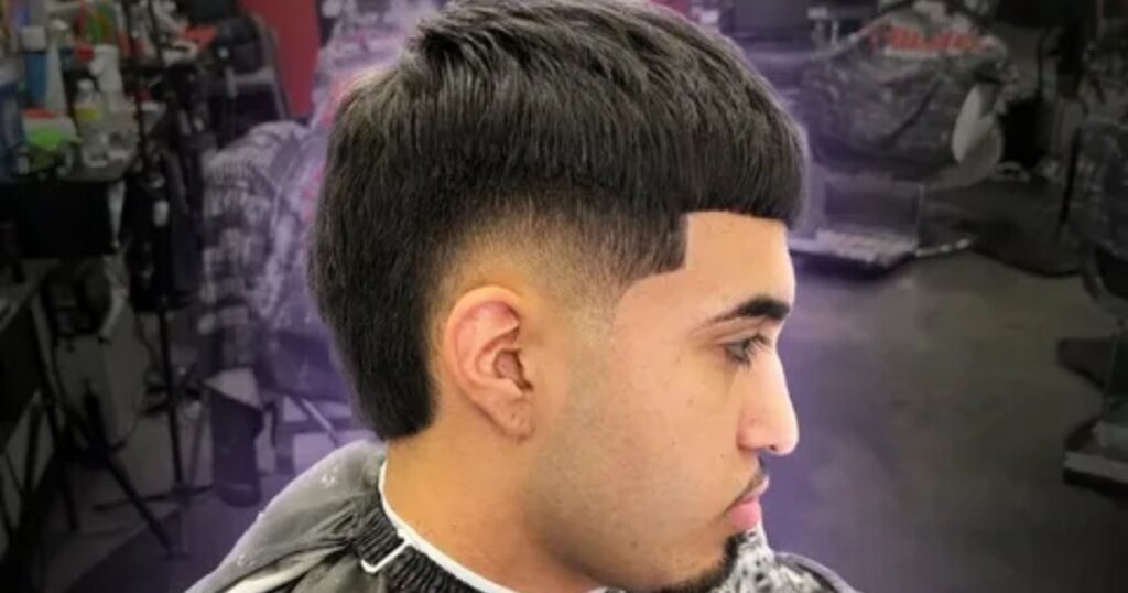 High Burst Fade Straight Hair