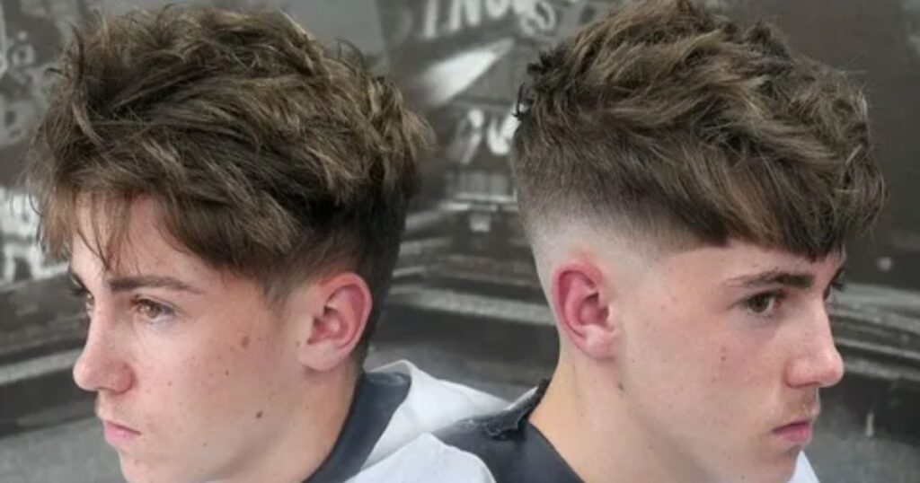  Mid Burst Fade Straight Hair With Textured Fringe