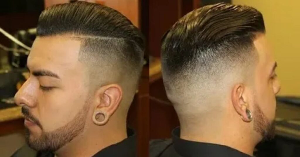 Mid Gangster Slick Back Fade