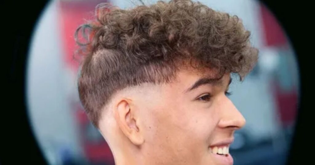 Short Curly Hair With Fade
