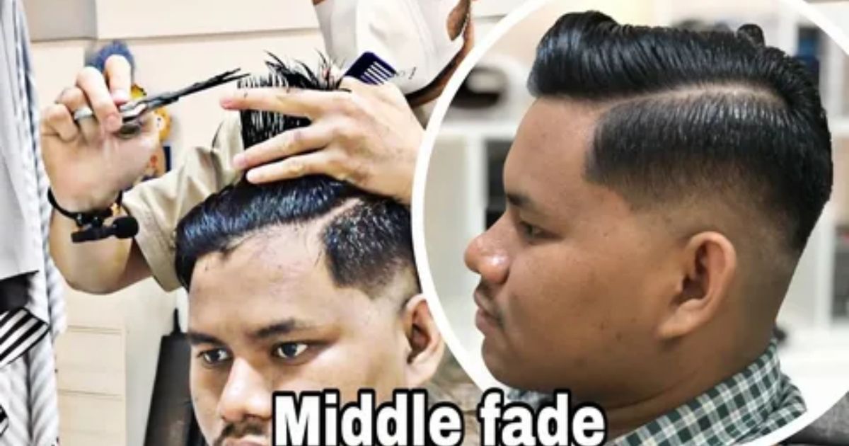 low taper fade with middle part