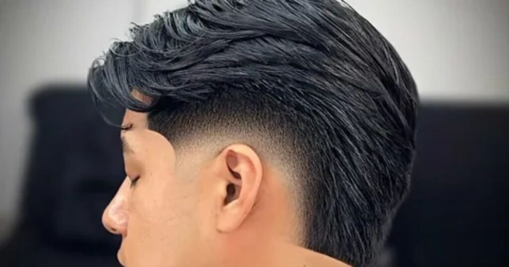 Brush Back With Taper Fade And Line Up