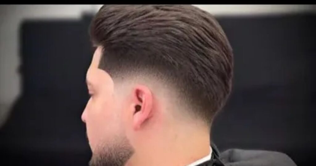 Brushed Forward And Swept With Low Taper Fade