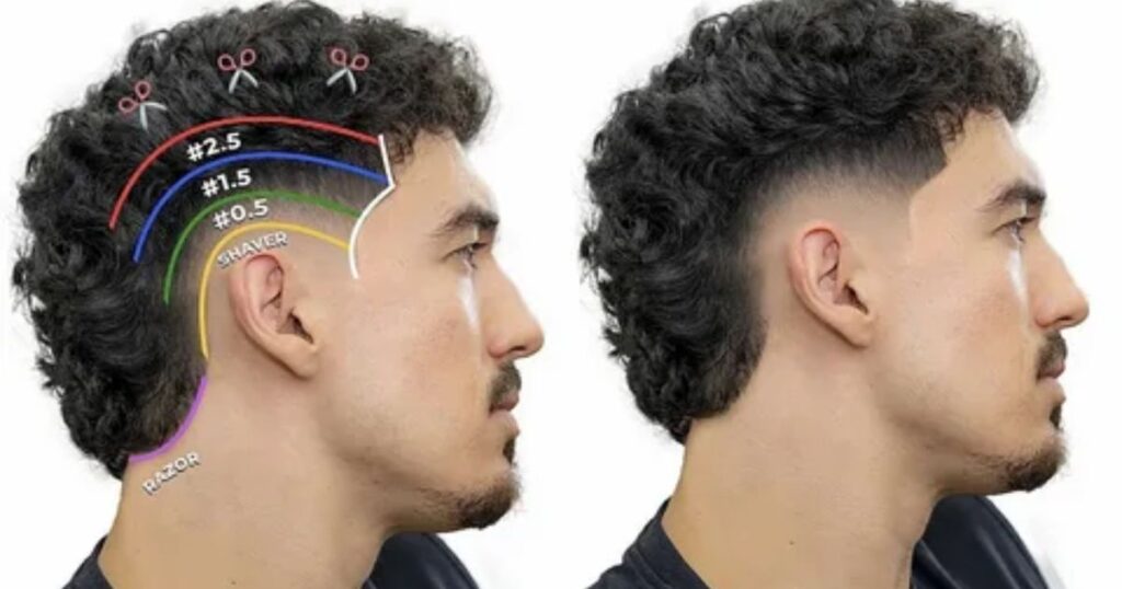 Curly Contours: Burst Fade Haircut