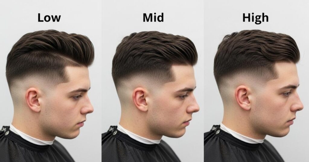 Low, Mid, and High Taper Fade Differences