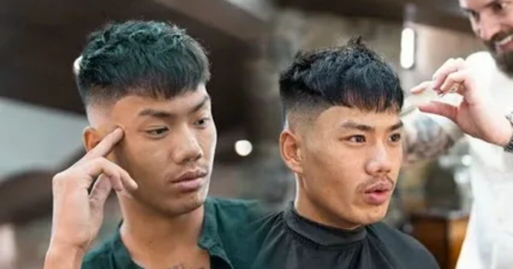 Low Taper Fade With Asian Messy Hair