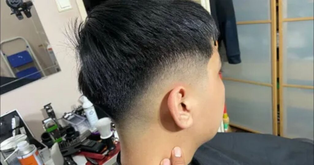 Low Taper Fade With Asian Side Part