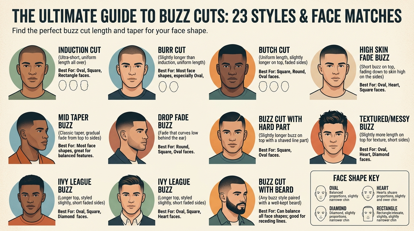 23 Types Of Buzz Cuts: Best Styles And Face Matches