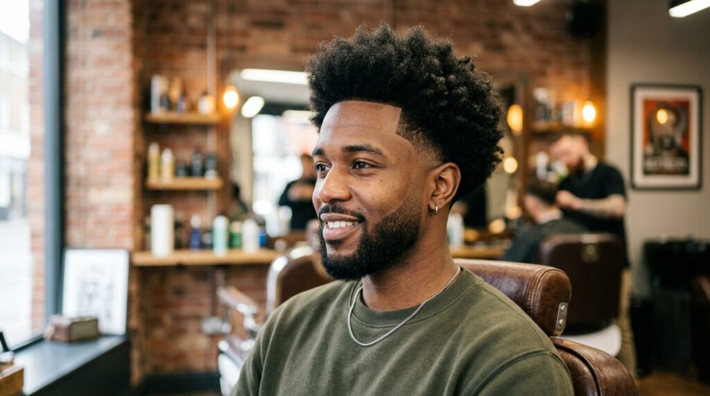 Afro With Low Taper Fade