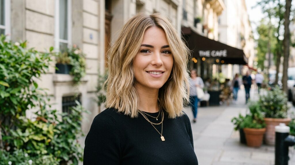 Blunt-Cut Lob With Choppy Layers