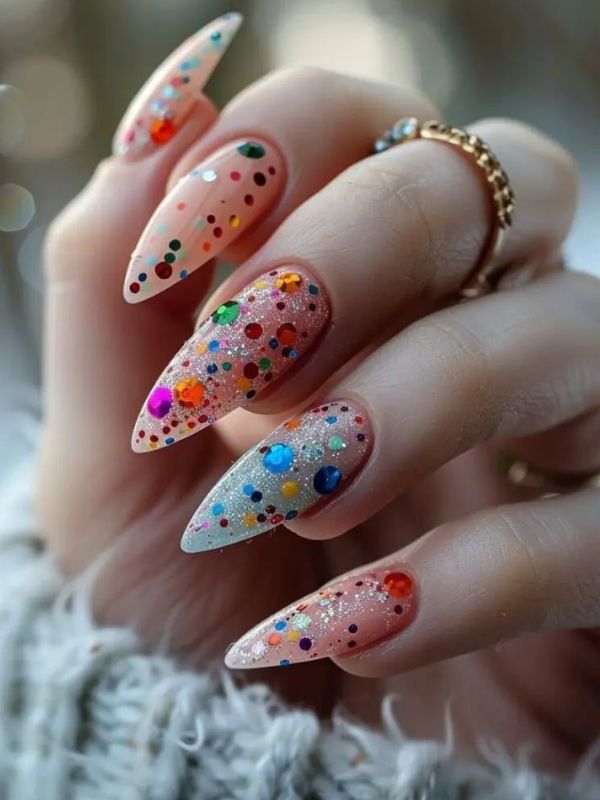 Clear Base Rainbow Confetti