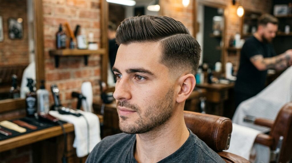 Comb Over With Low Taper Fade
