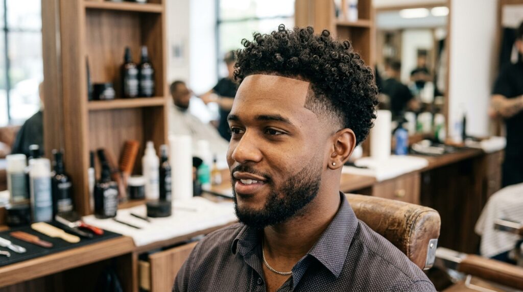 Curly Hair With Low Fade