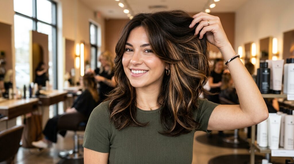  Layered Medium Cut With Peekaboo Highlights