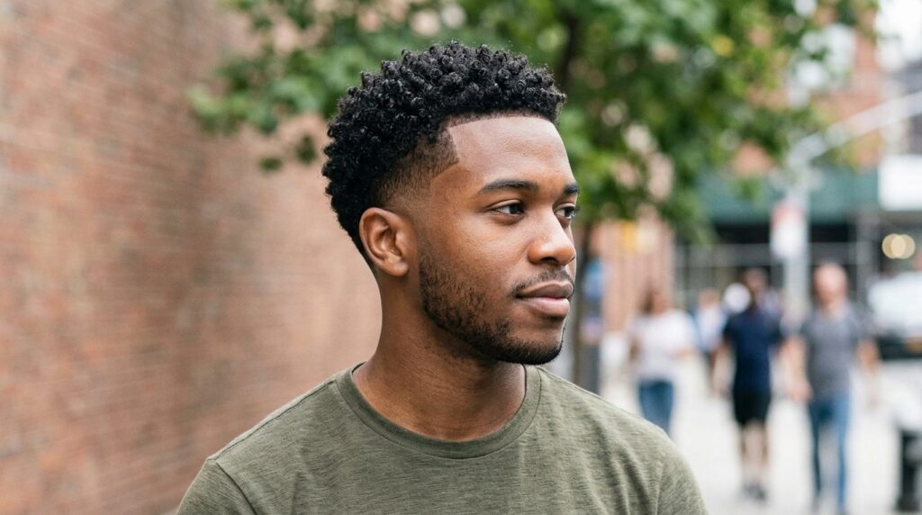Low Taper Fade With Short Curly Hair