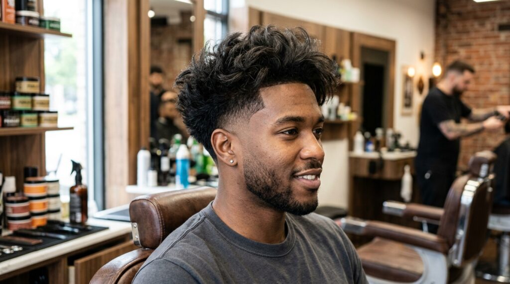 Low Taper Fade With Thick Messy Hair