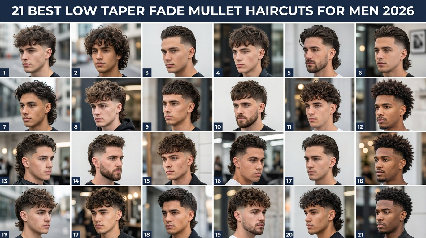 21 Best Low Taper Fade Mullet Haircuts for Men 2026