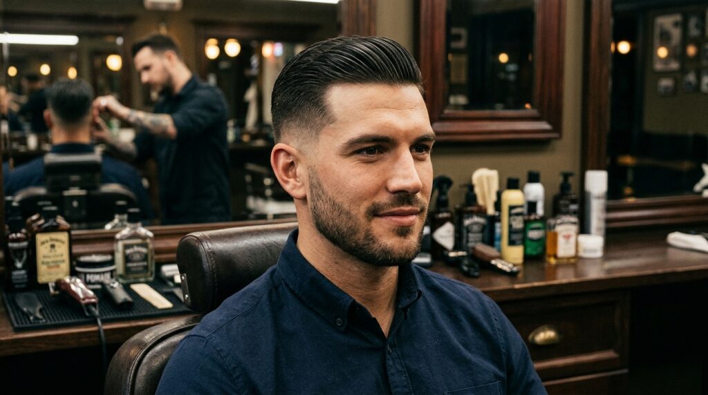 Low Fade Slick Back
