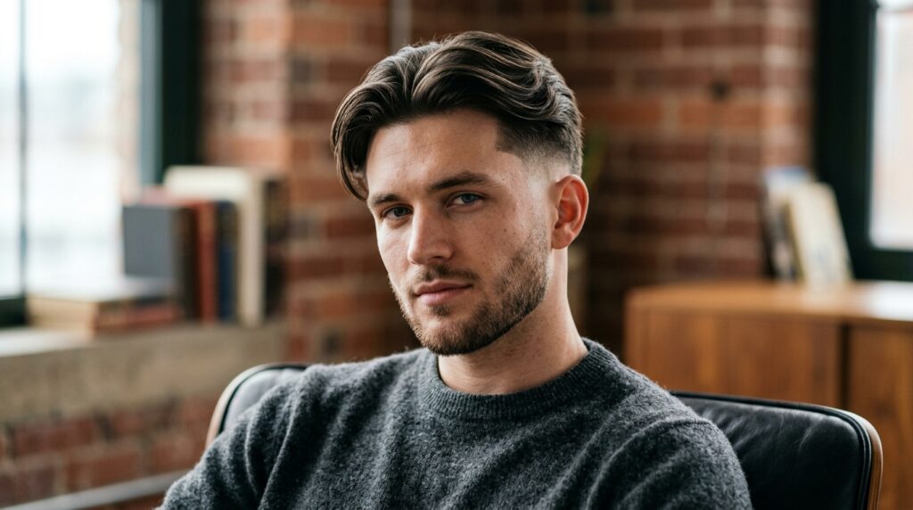 Low Fade Middle Part