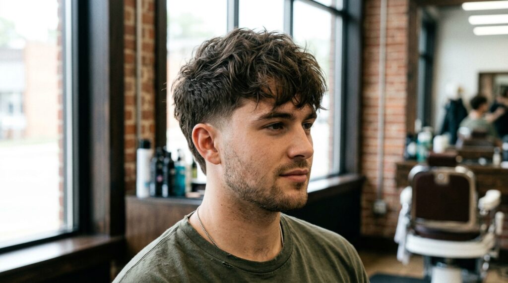 Thick, Messy Crop With Low Taper Fade