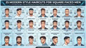 25 Modern Style Haircuts for Square Faces Men