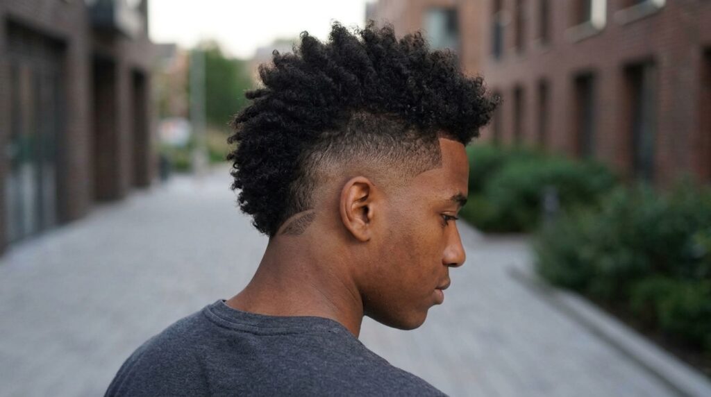 Mohawk With Low Burst Taper Fade