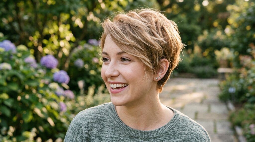 Pixie Cut With Light Feathered Layers