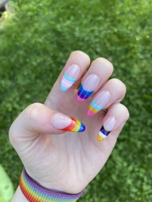 Pride Flag Accent Nails