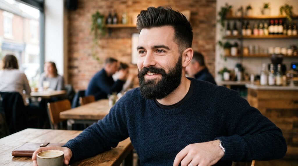 Short Quiff With Full Beard