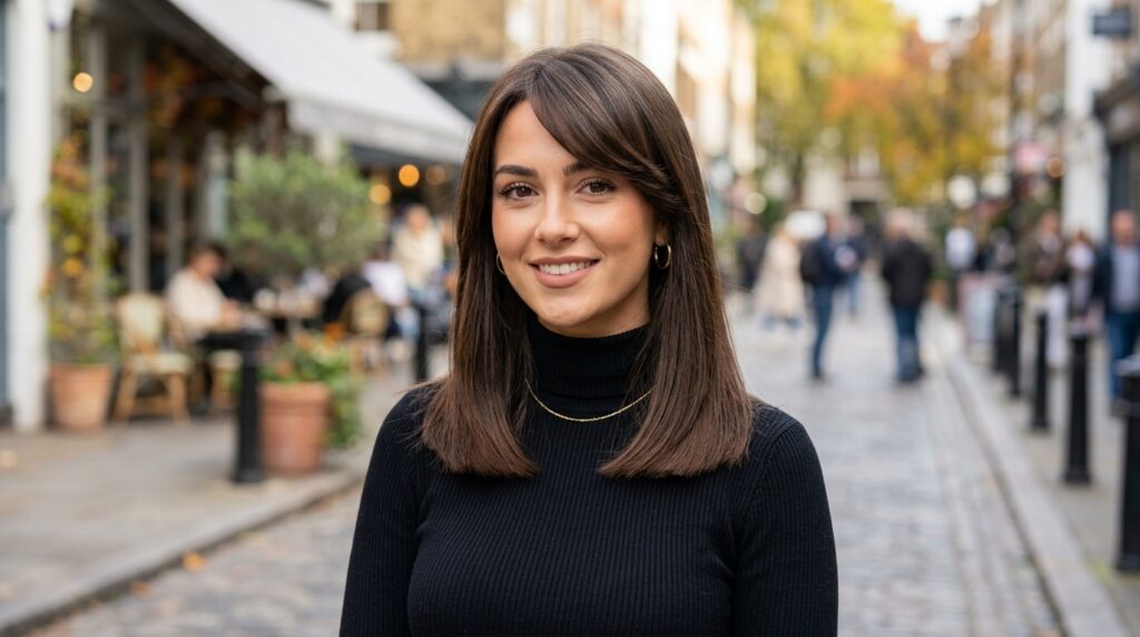 Side-Swept Bangs With A Blunt Hemline