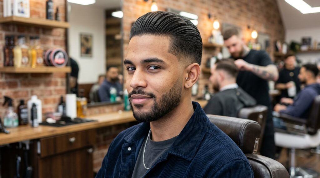 Slick Back With Low Taper Fade
