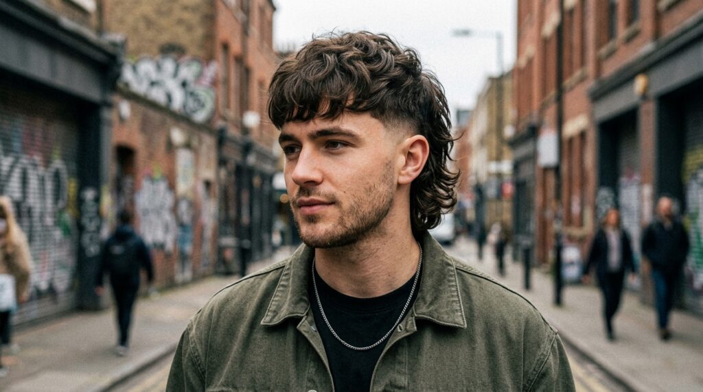 Taper Fade Mullet Fringe Style
