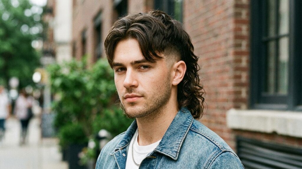 Taper Fade Mullet Middle Part