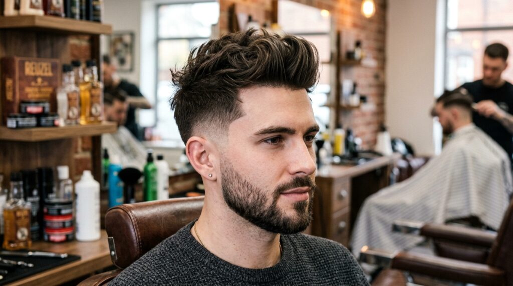 Textured Quiff With Low Taper Fade
