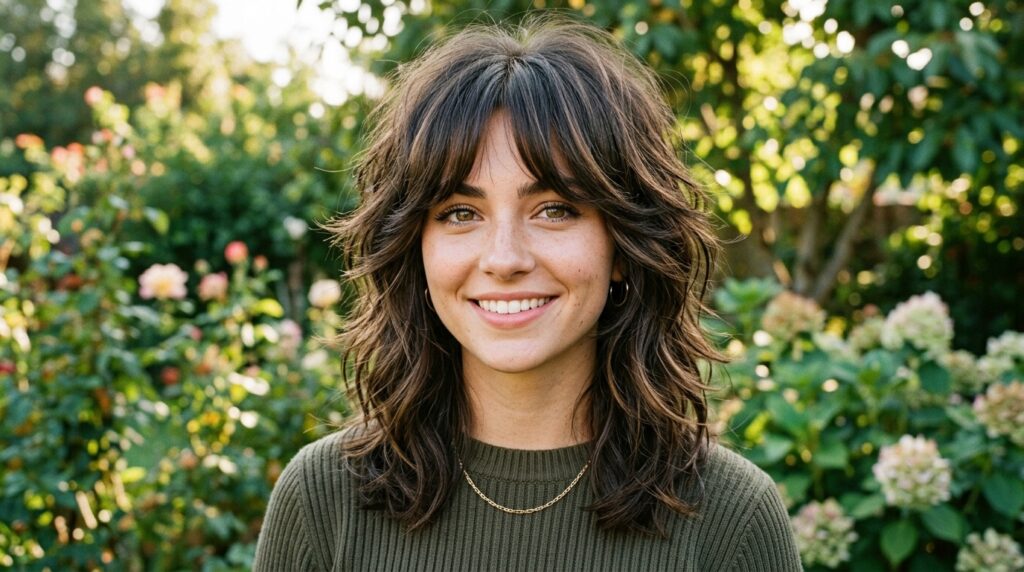 Wolf Cut With Curtain Bangs